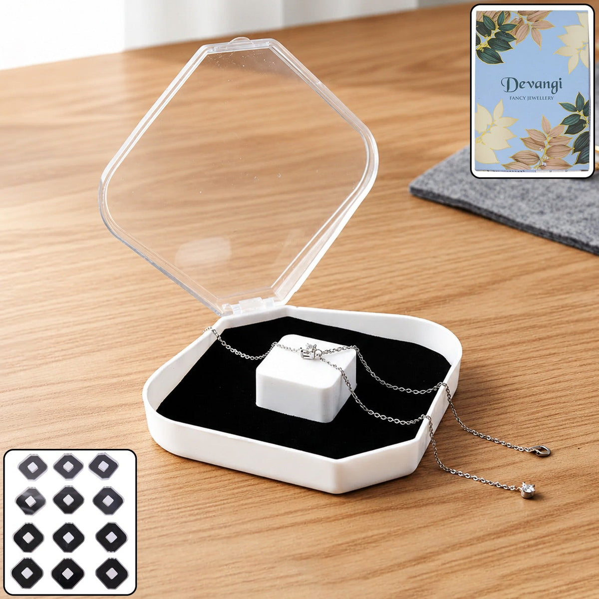 Jewellery Storage Box Set – 12 Pc Soft Cushion Display Main image
