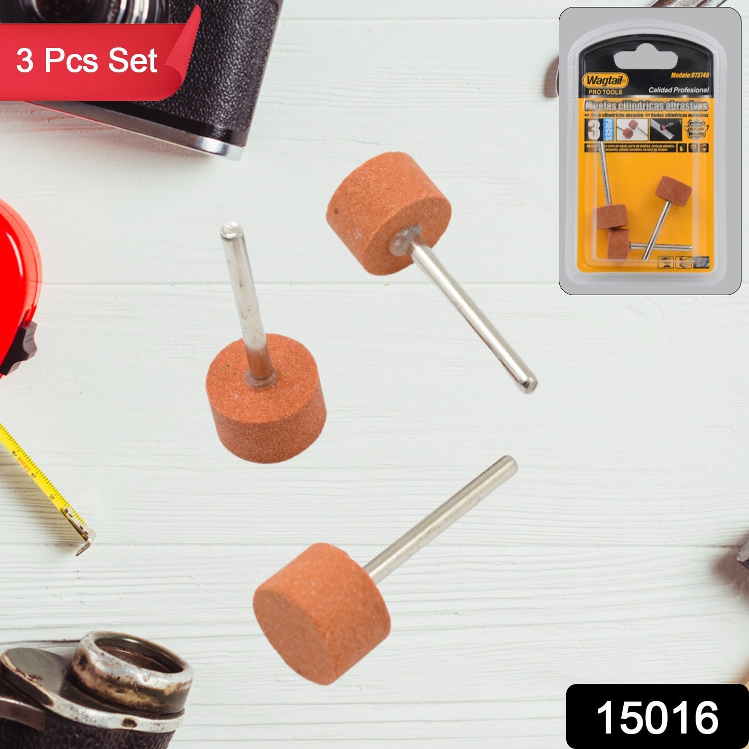 Wool Felt Polishing Buffing Wheels – 3 Pcs Set for Metal & Jewelry | Wagtail Secondary image