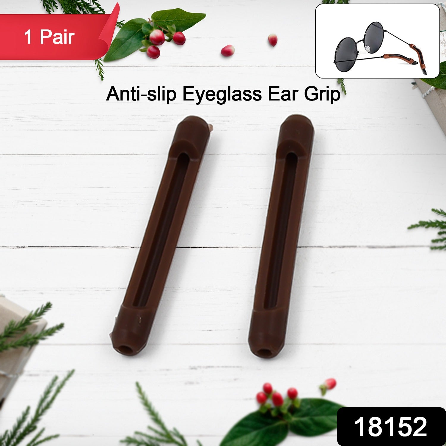 Anti-Slip Eyeglass Ear Grips – Comfortable Silicone Hooks | Velvet Wellness Secondary image