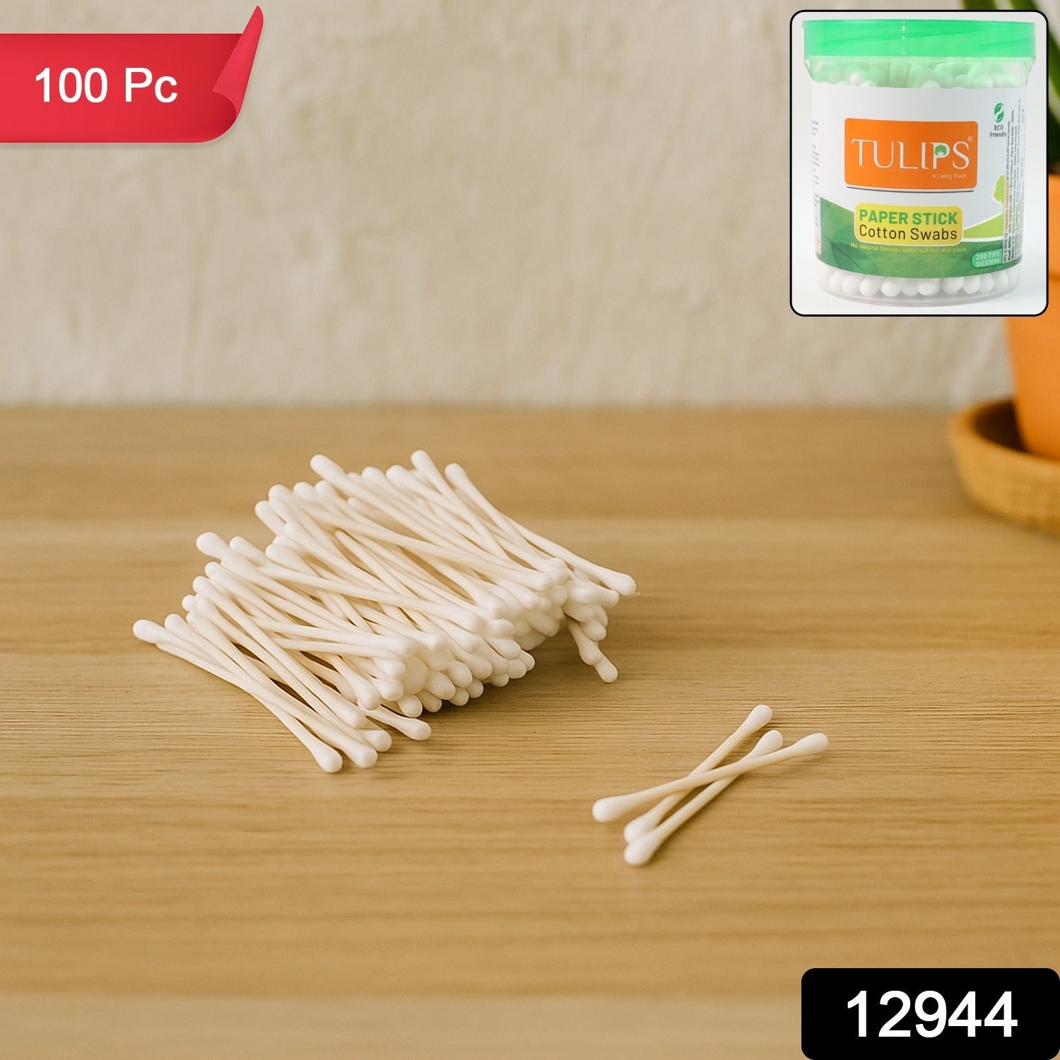 Paper-Stick Cotton Swabs – Dual-Tipped, Eco-Friendly | Tulips Secondary image