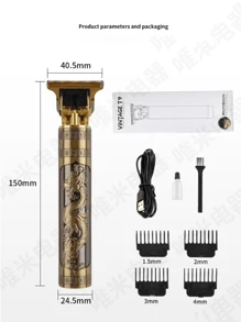 Electric Hairdresser Oil Shaving Head Electric Pusher Carving Trimmer Cutting Hair Precision Clipper for Men Care ( Pack Of 2 ) Secondary image