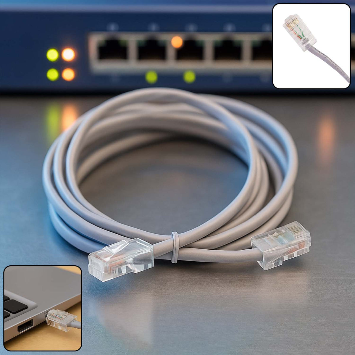 Ethernet Cable 1.5m with high-speed RJ45 connectors for fast internet Main image