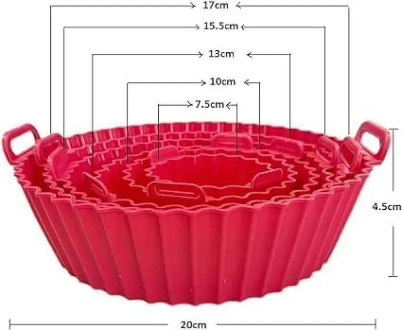 6 Pcs Silicone Air Fryer Pot Liners – Reusable Heat-Resistant Baking & Cooking Cups for Air Fryer
