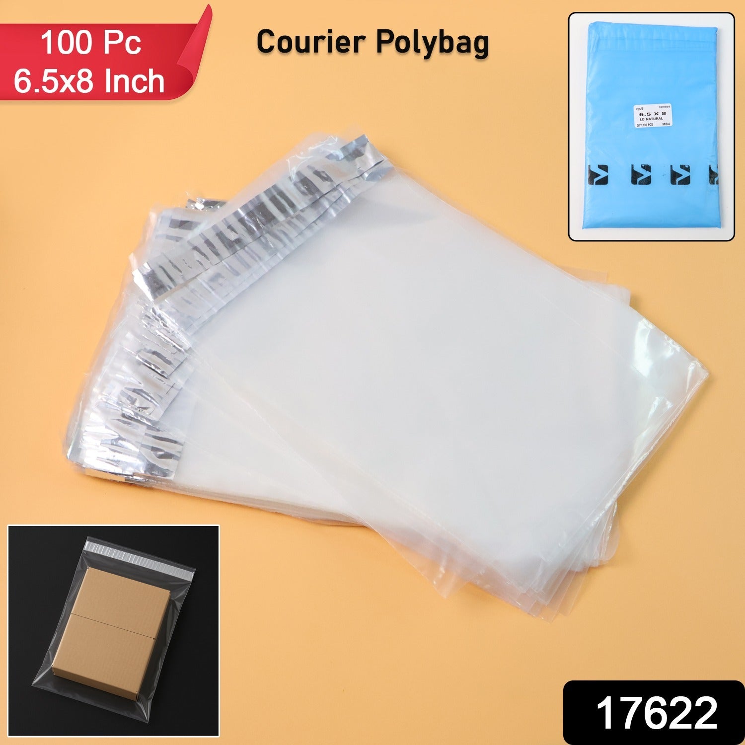 Self-Adhesive Courier Polybags – Tamper-Proof & Waterproof 6.5x8 Inch Pack Secondary image