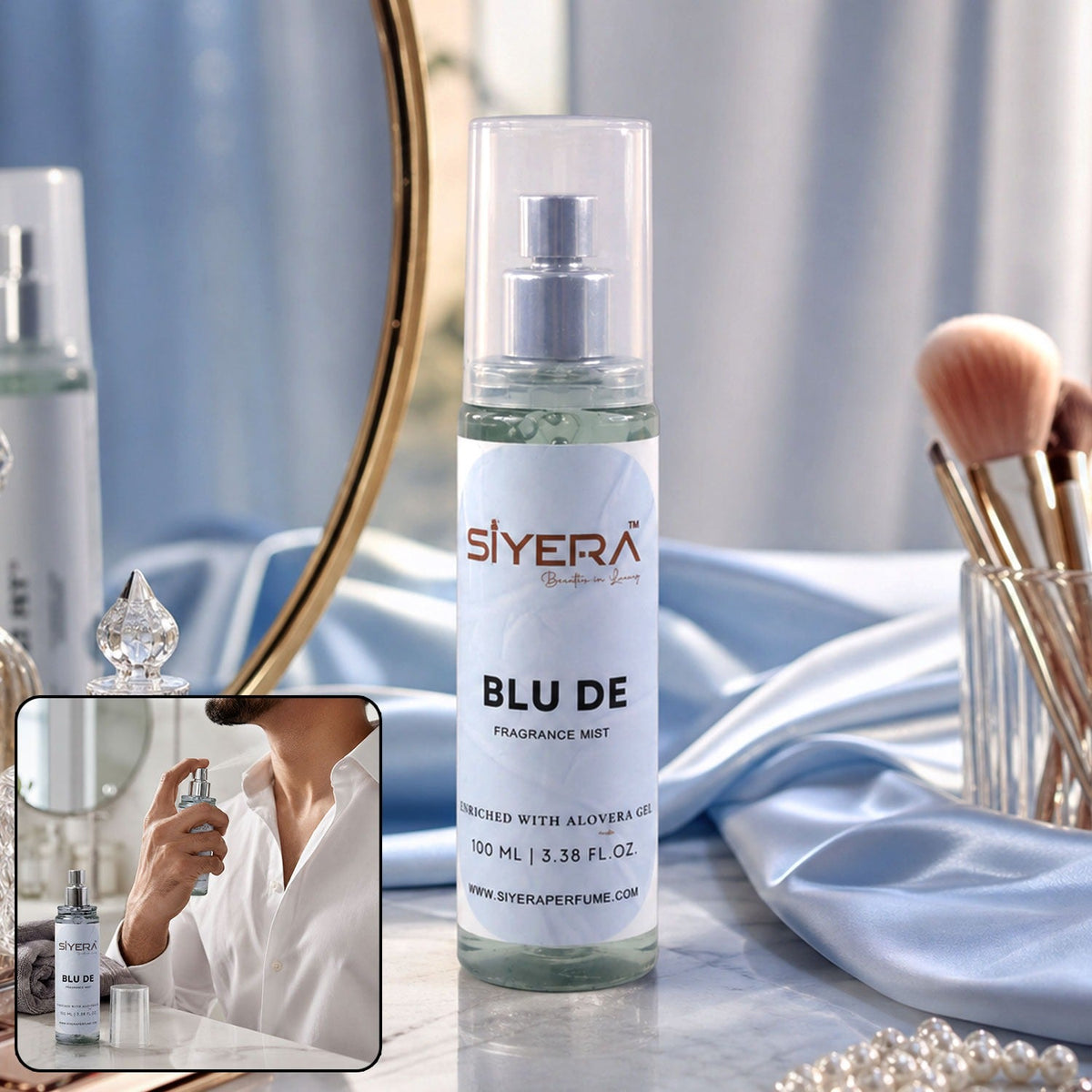 Aloe Vera Body Mist in a slim, travel-sized bottle, perfect for daily use in India Main image