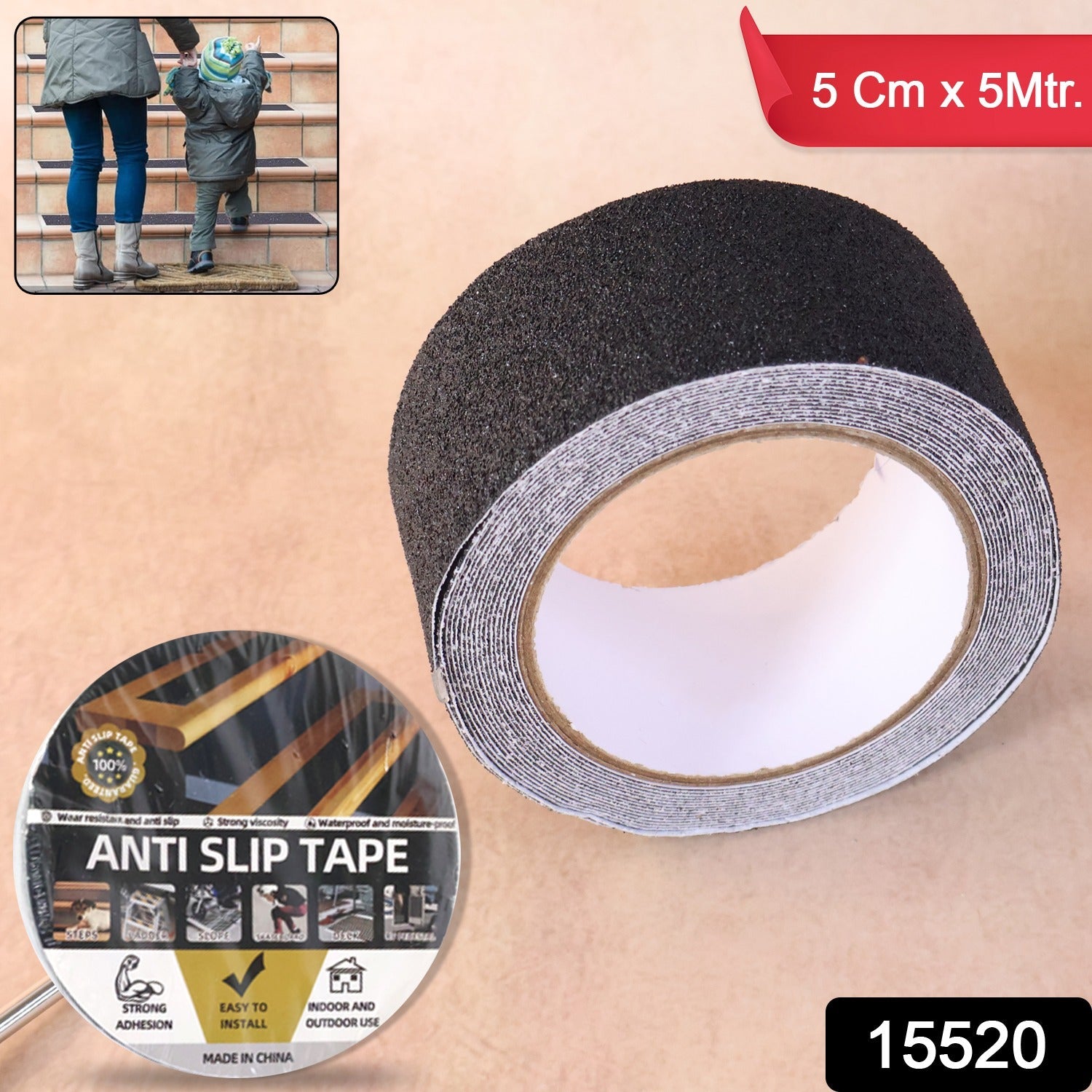 Anti-Slip Safety Grip Tape – Heavy Duty Non-Skid Tape 5 cm x 5 m Secondary image