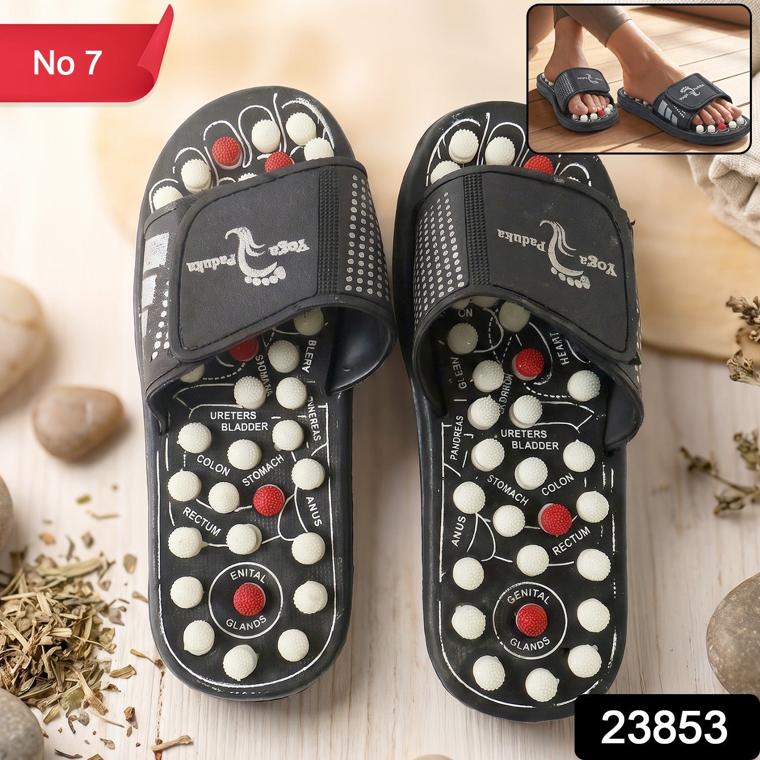 Acupressure Foot Massage Slippers Reflexology Massager Sandal Size... Secondary image