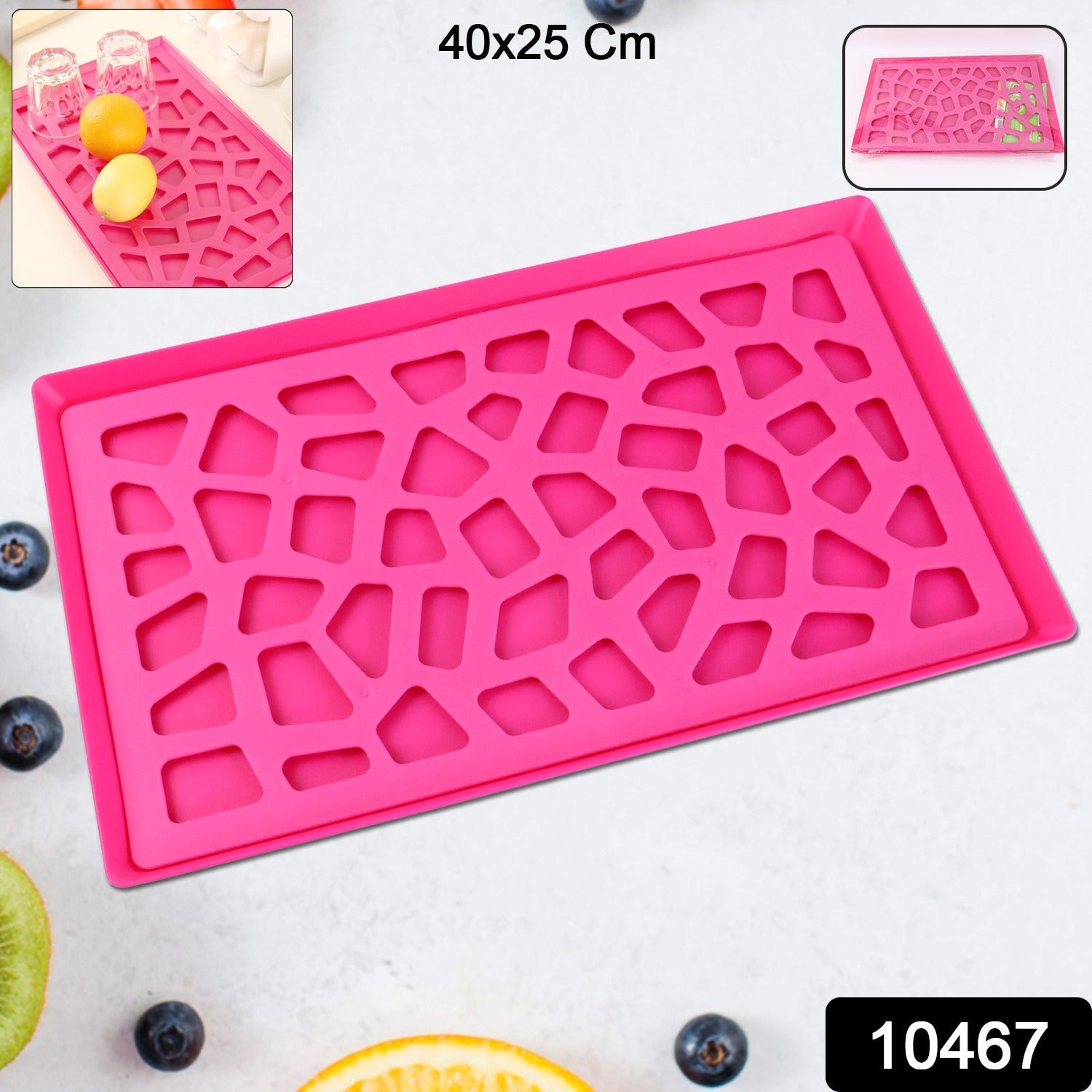 Plastic Kitchen Tray – Durable Modern Hollow Design 40x25 cm Secondary image