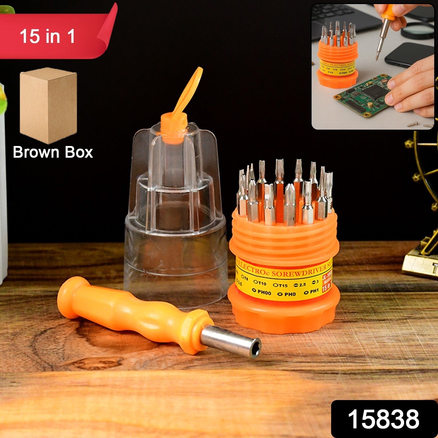Precision Screwdriver Set – 15-in-1 Compact Repair Toolkit Secondary image