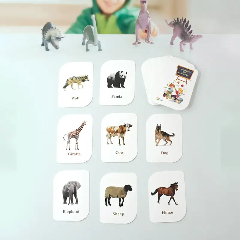 32-Piece Animal Flash Cards Set – Educational Learning Cards