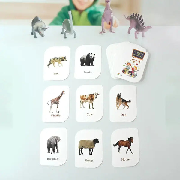 32-Piece Animal Flash Cards Set – Educational Learning Cards