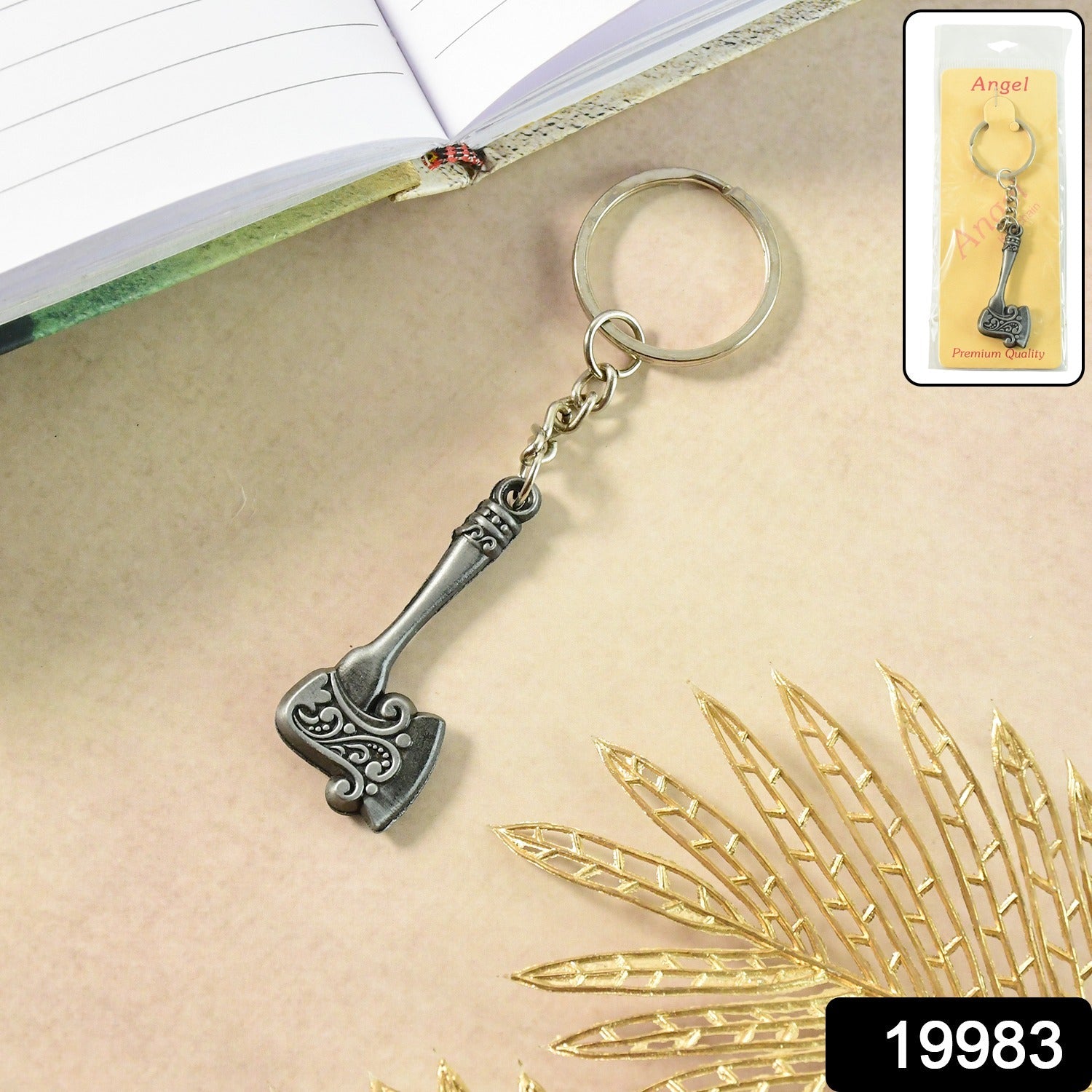 Axe Shape Metal Keychain – Durable Vintage Style Accessory Secondary image