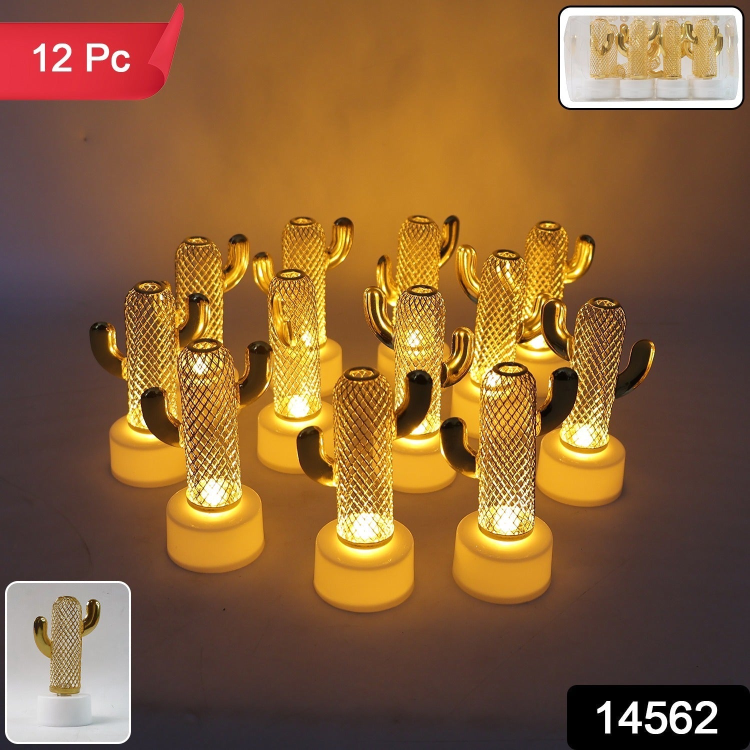 Cactus Shaped Flameless LED Candles – Set of 12 Safe Décor Lights Secondary image