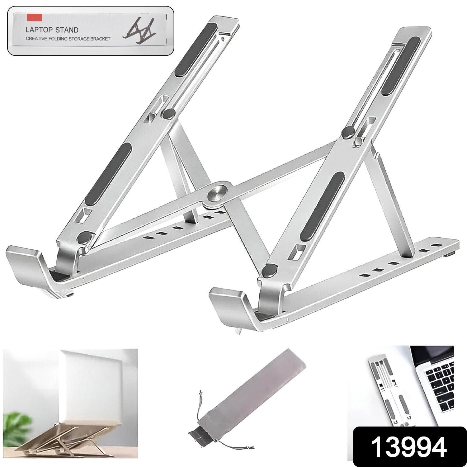Adjustable Laptop Stand – Ergonomic Foldable Aluminum Design Secondary image