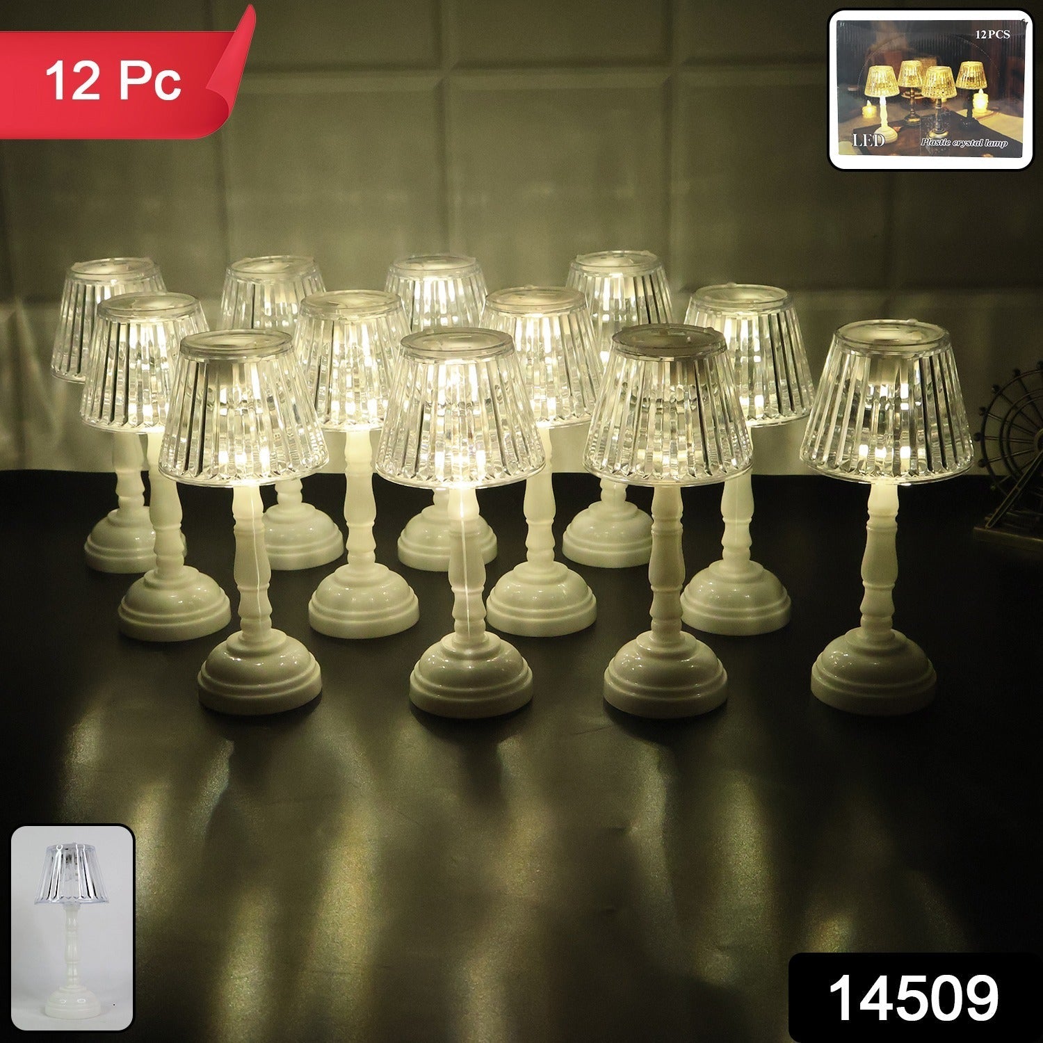 Crystal Style LED Table Lamps – Elegant Flameless Set of 12 Secondary image