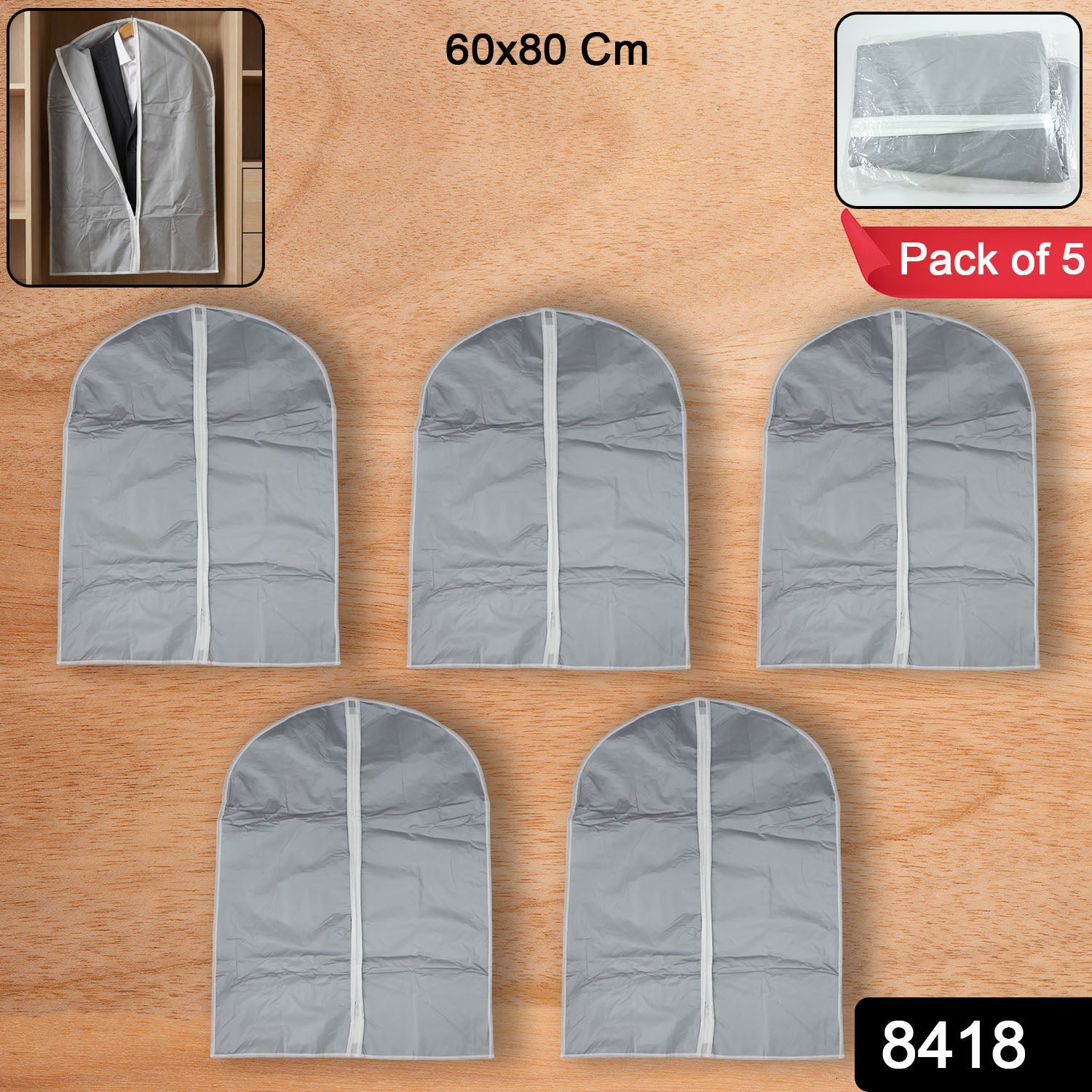 Breathable Garment Cover Set – 5-Pack for Dust-Free Storage Secondary image