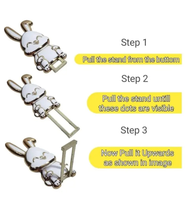 Cute Rabbit Mobile Phone Stand – Adorable Bunny Desk Holder for Smartphone & Tabletop Use