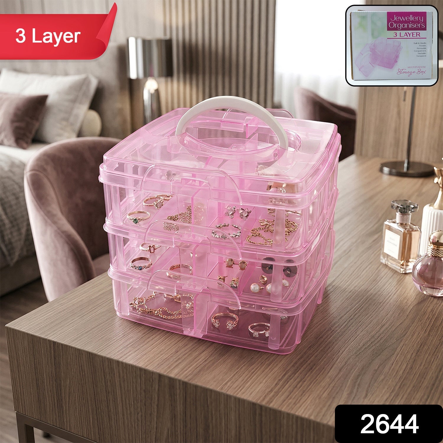 3-Tier Craft Storage Box – 18 Adjustable Compartments for Organizing Secondary image