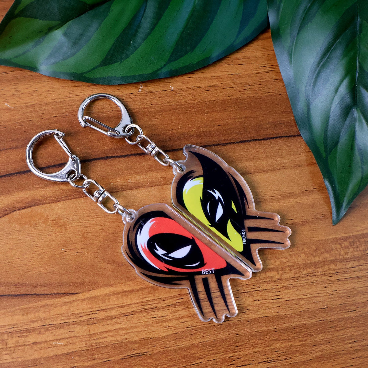 Best Friends Acrylic breakable keychain set with vibrant cartoon design Main image