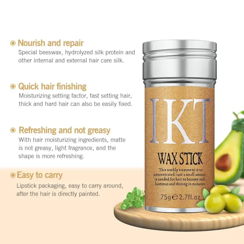 Wax Stick for Hair Styling – 75g Hair Wax Stick for Smooth, Frizz-Free & Flyaway Hair