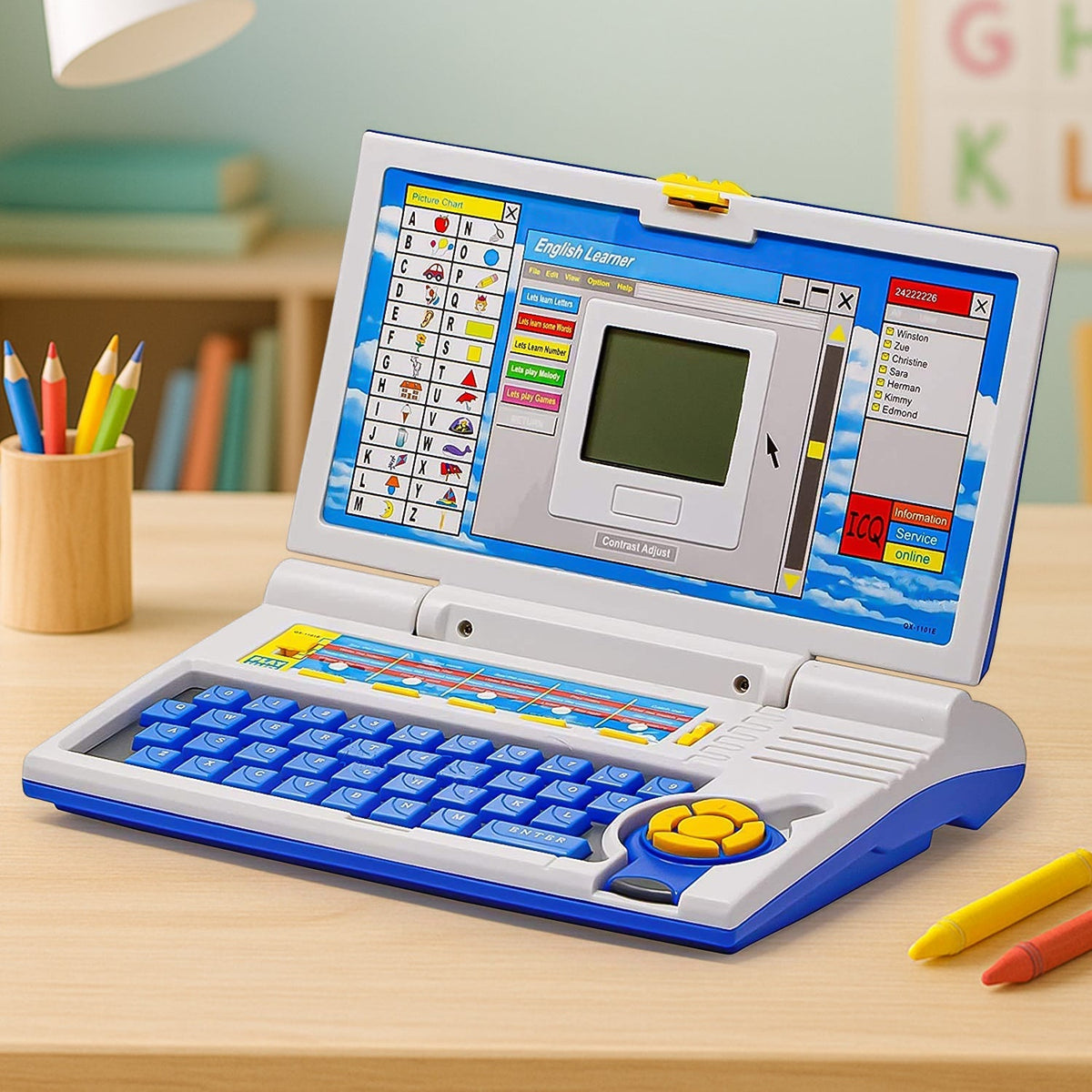 Colorful English Learner Laptop Toy with interactive keys and screen Main image
