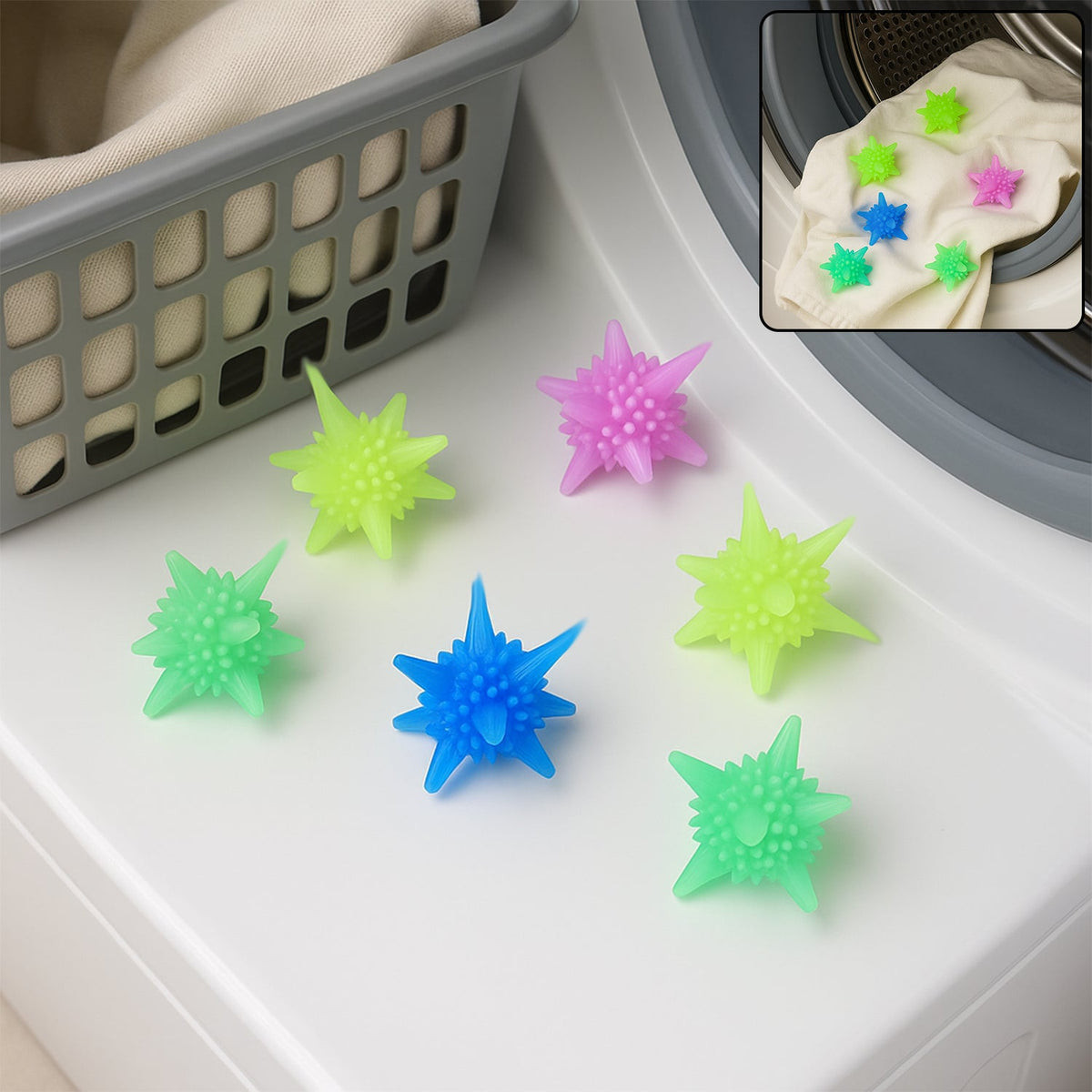 Multi-color soft spiky washing machine laundry balls for lint reduction Main image