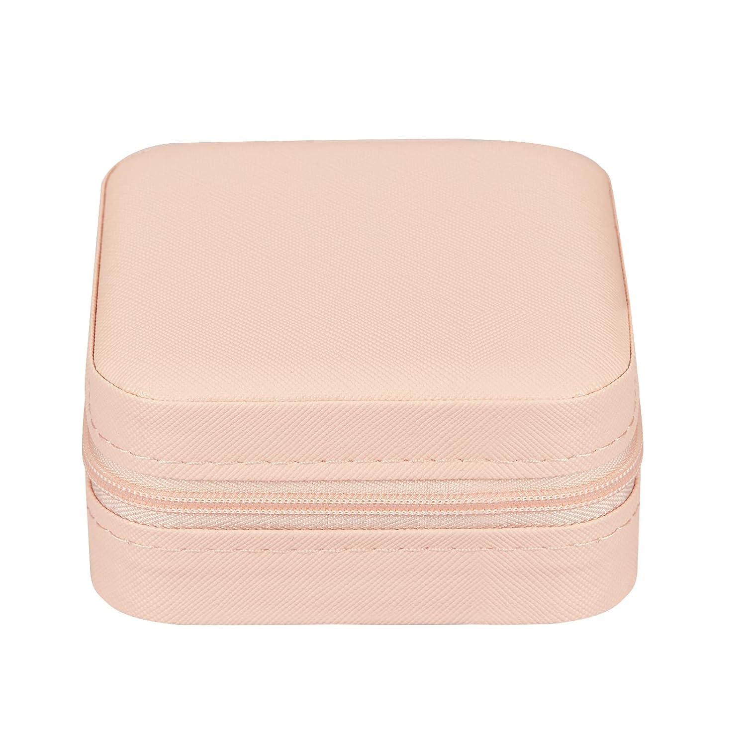 Leather Zipper Portable Storage Box Case with Dividers Container for Rings, Earrings, Necklace Secondary image
