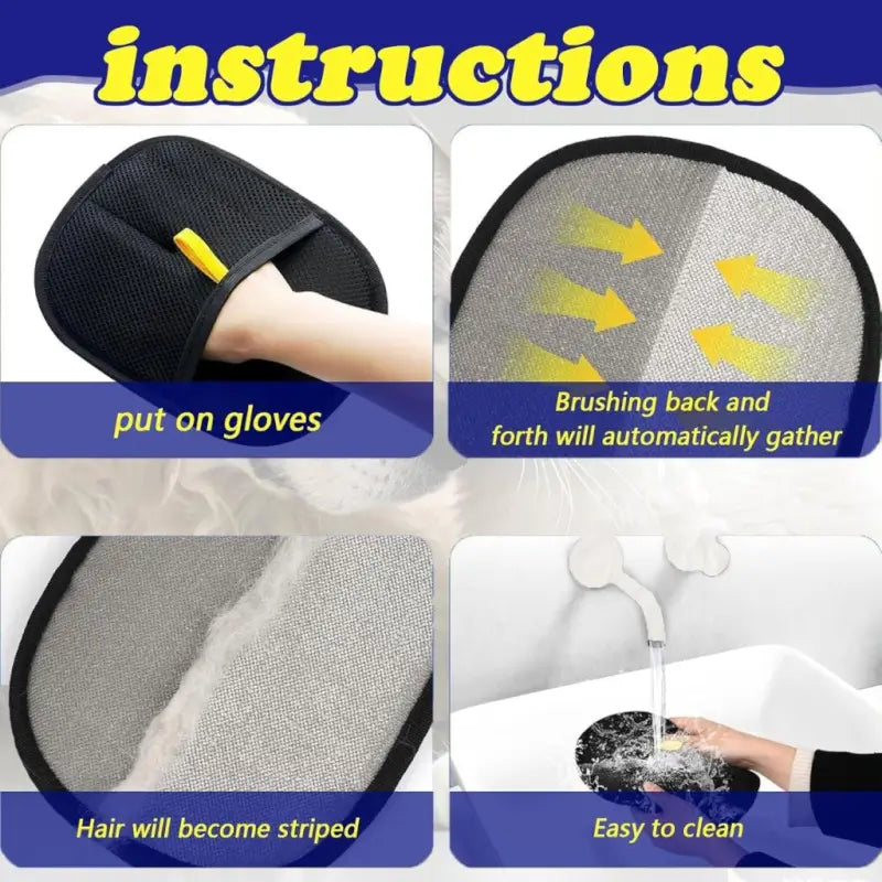 Pet Hair Removal Glove – Reusable Fur & Lint Cleaning Mitt for Cats, Dogs, Clothes & Furniture