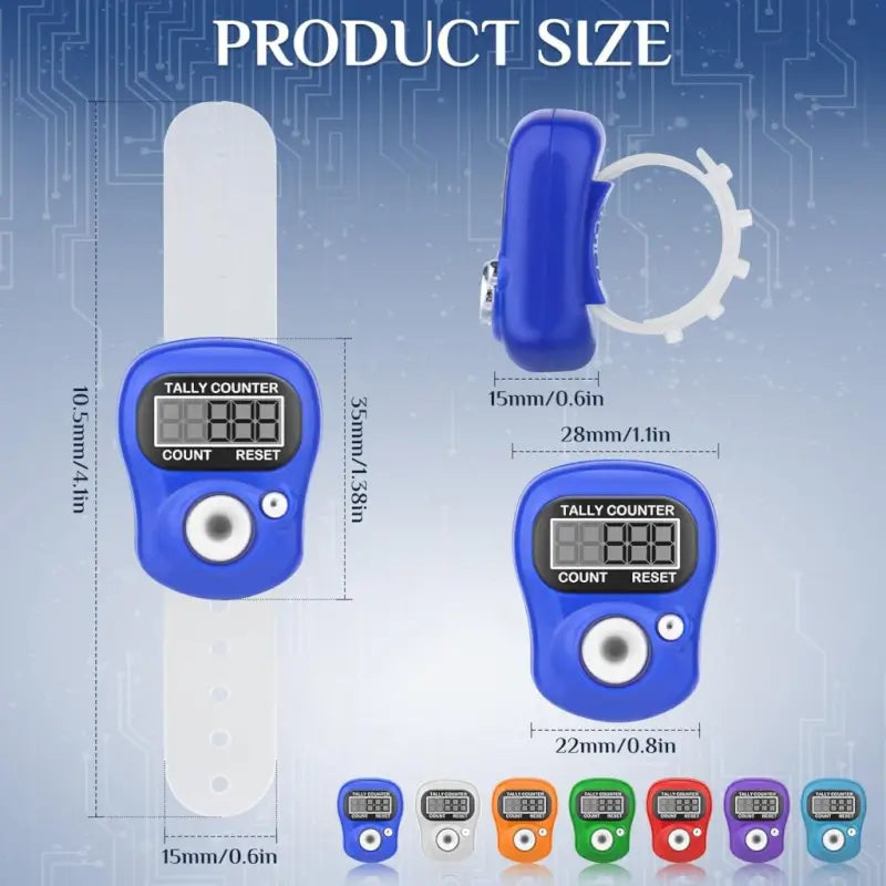 Mini Digital Finger Tally Counter Ring Portable Electronic Counting Machine for Sports Mantra Jap and Training (Multicolor)