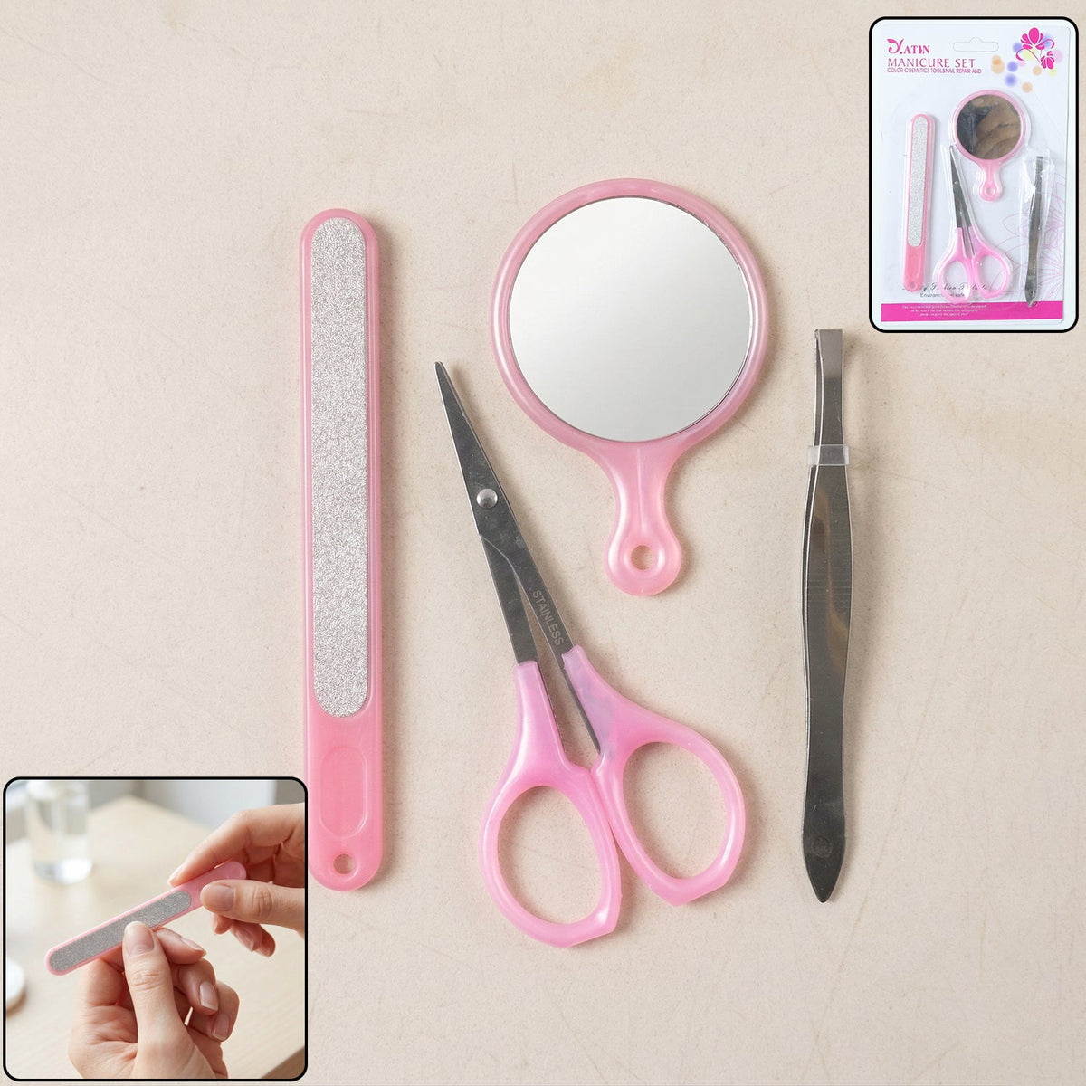 4 in 1 manicure kit with nail scissors and files Main image
