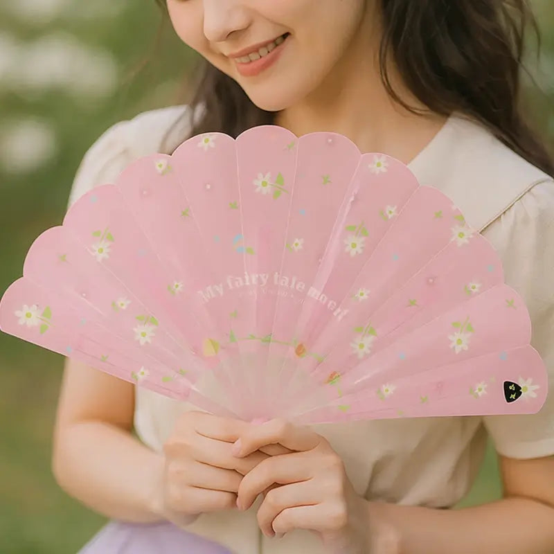 Foldable Hand Fan – Lightweight Floral Print Portable Handheld Fan for Girls & Women