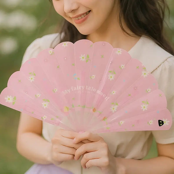 Foldable Hand Fan – Lightweight Floral Print Portable Handheld Fan for Girls & Women