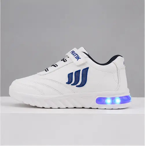 Kids LED Light Shoes – Lightweight Velcro Sports Shoes with Color-Changing Lights for Boys