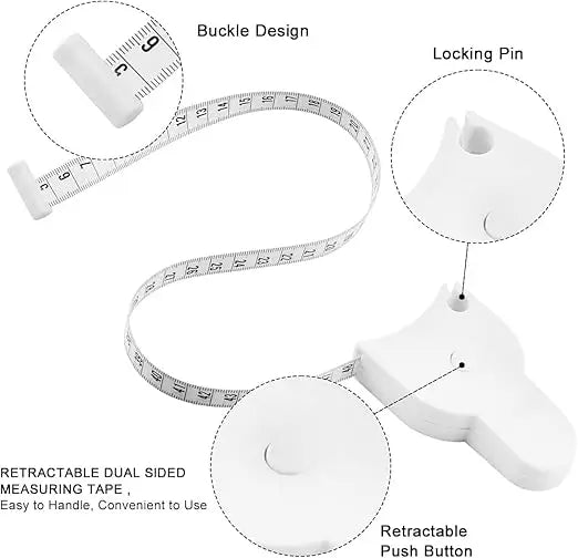 Body Measuring Tape – Retractable 150 cm Measuring Tape for Waist, Body & Fitness Measurements