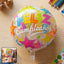 Vibrant colorful Feliz Cumpleaños foil balloon for birthday decor