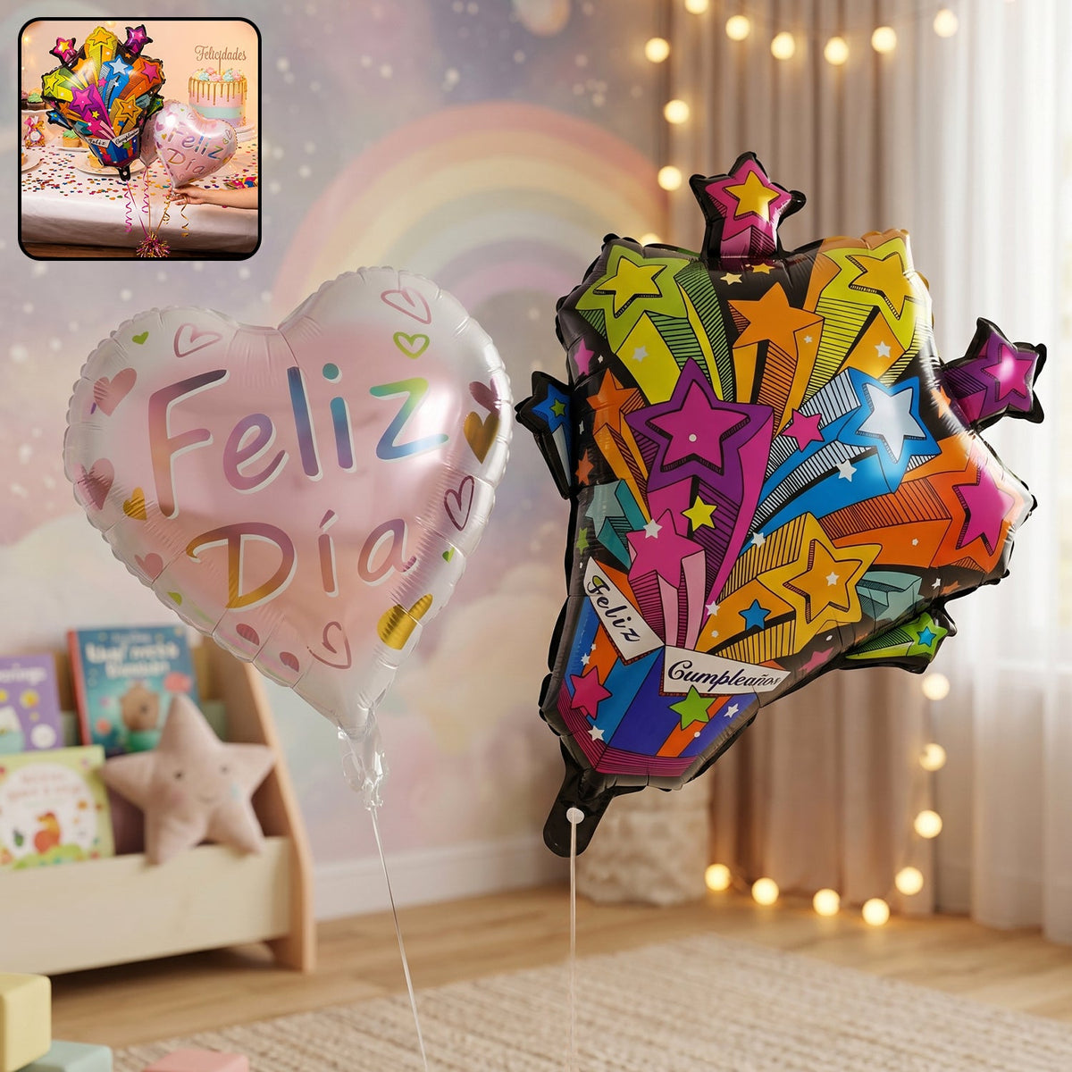 Vibrant Feliz Dia foil balloon for party decoration Main image