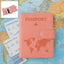 Travel passport holder featuring elegant embossed world map design
