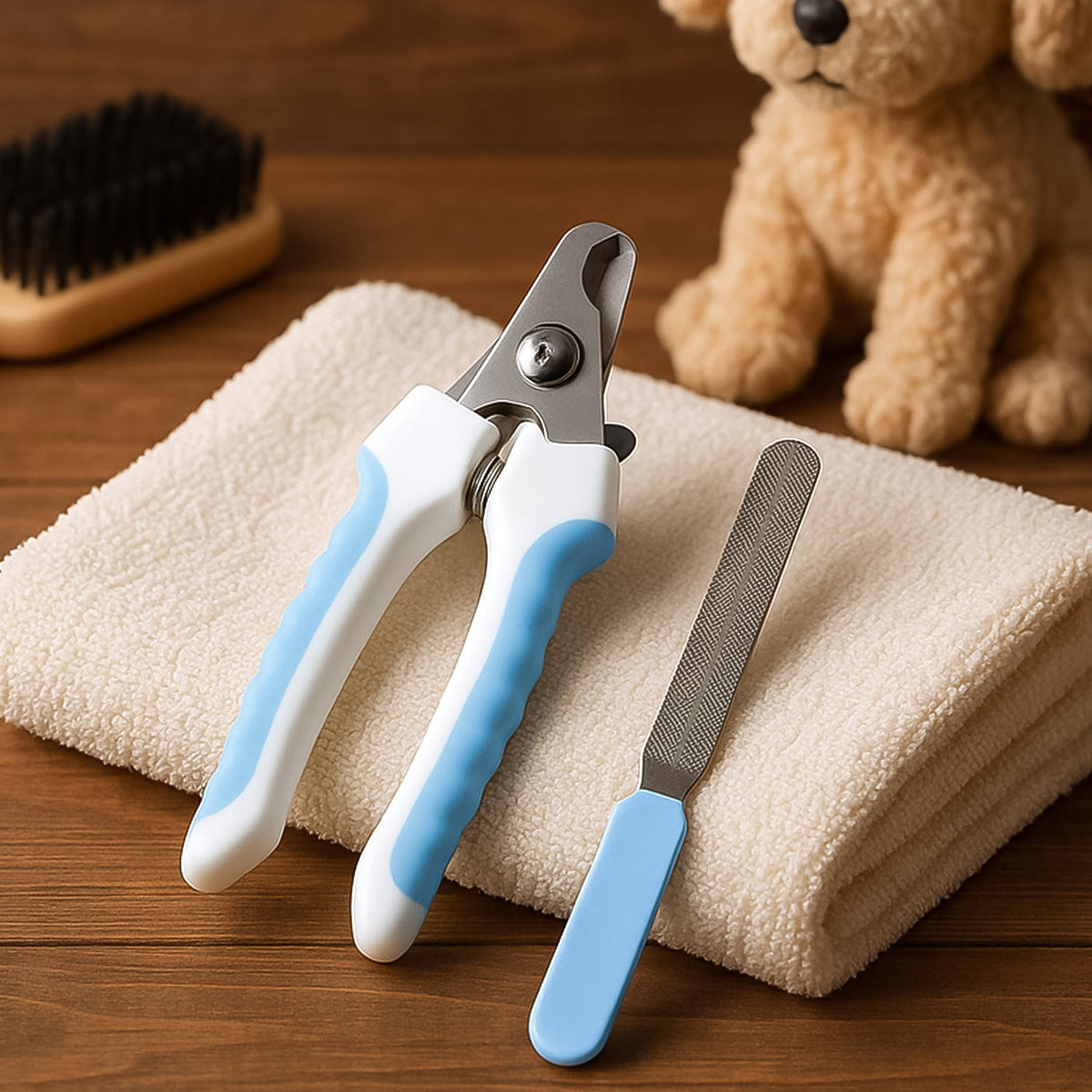 Pet nail clipper and file grooming kit with stainless steel blades Main image