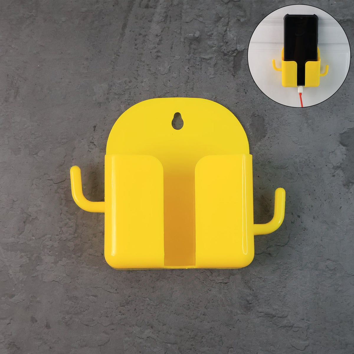 Wall mount mobile phone holder with hook holding a smartphone securely Main image