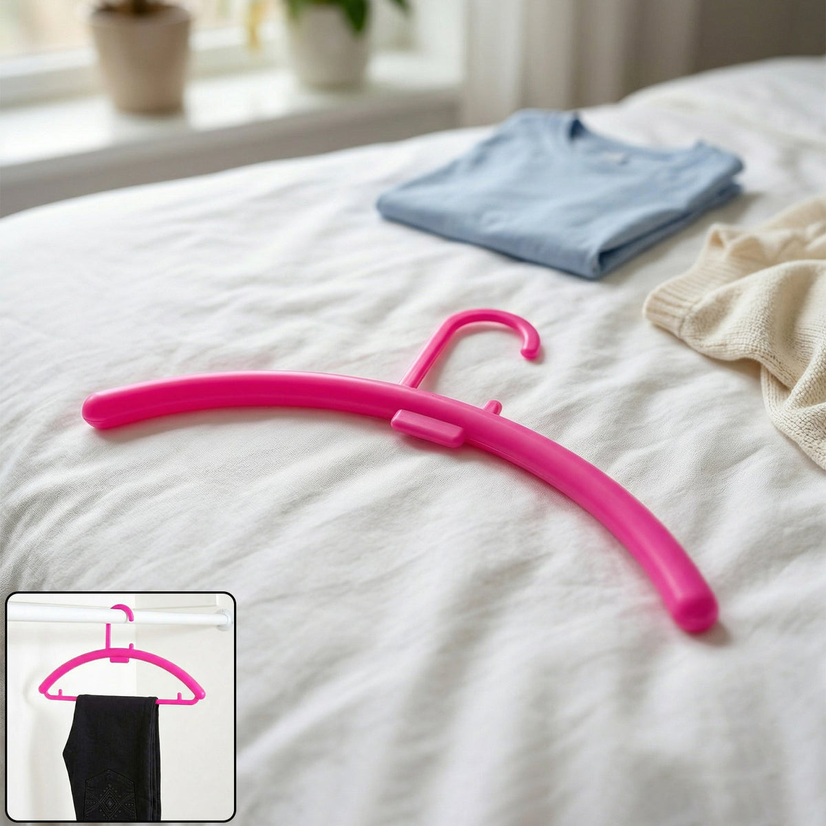 Plastic wardrobe clothes hanger rack for closet organization Main image