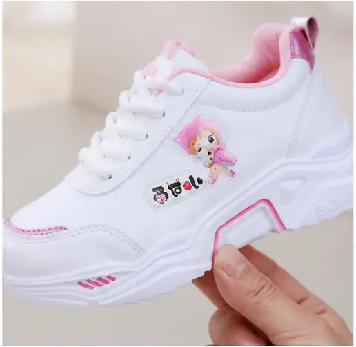 Stylish Printed Casual Shoes for Girls – Lace-Up Synthetic Shoes with Comfortable Rubber Sole
