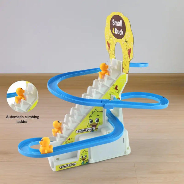 Duck Climb Stairs Toy – Electric Musical Duck Climbing Track with Lights for Kids