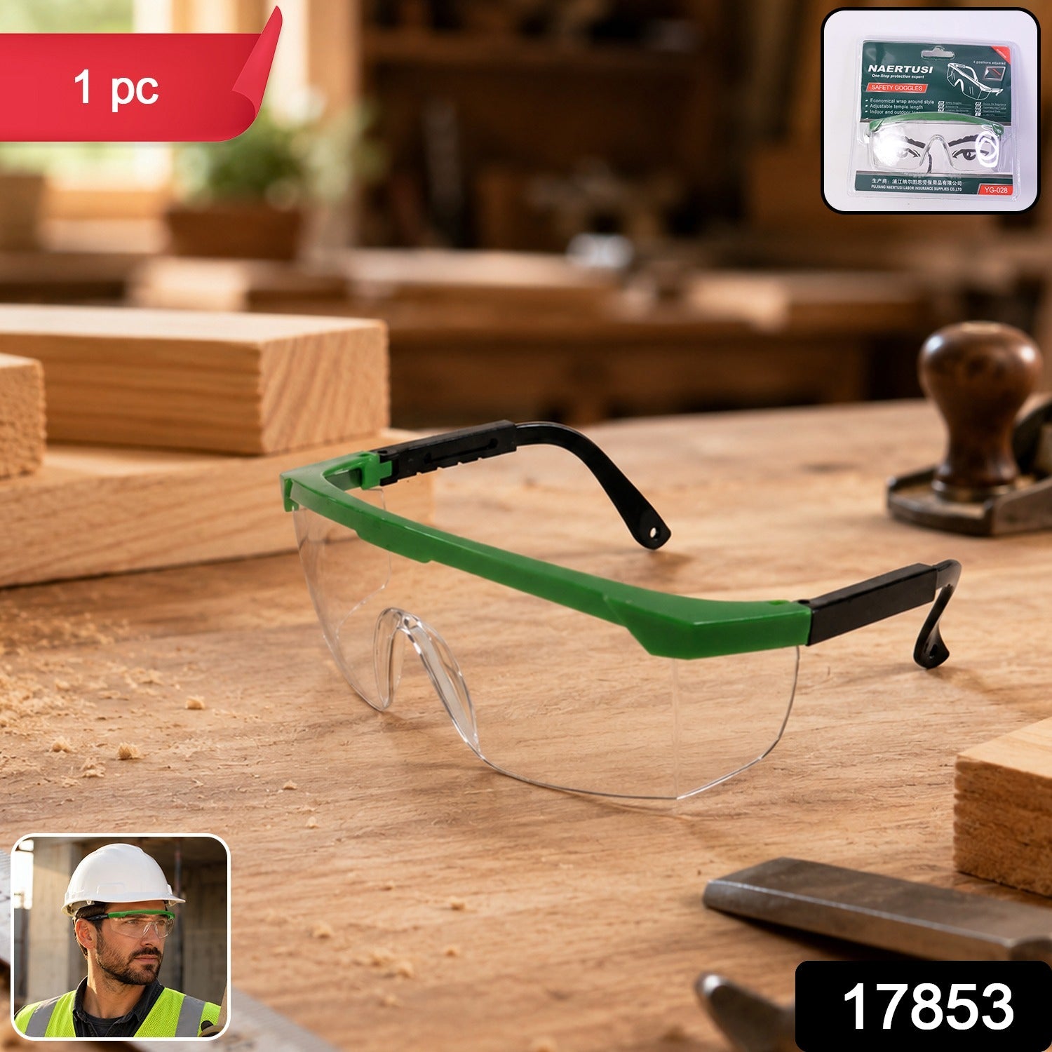 Adjustable Safety Goggles – Impact-Resistant Polycarbonate Lens for Workplace & Outdoor Secondary image