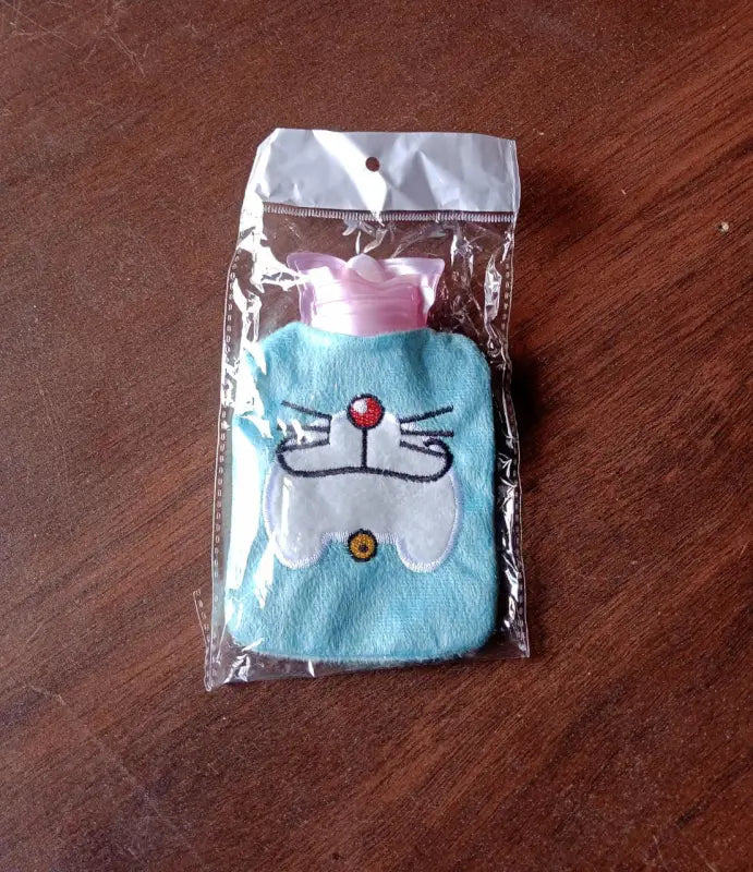 Doremon Cartoon Small Hot Water Bag with Cover for Pain Relief Secondary image