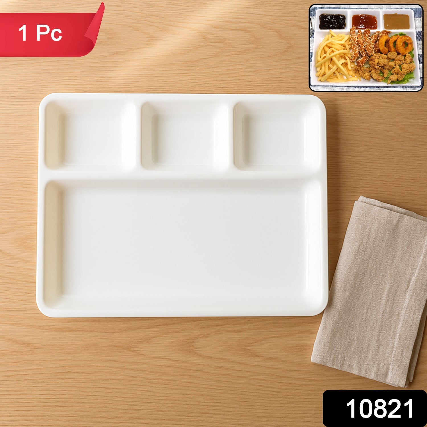 4-Compartment Serving Tray – Portion Control & Mess-Free Meals Secondary image