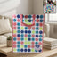 Large printed reusable shopping tote bag with vibrant design