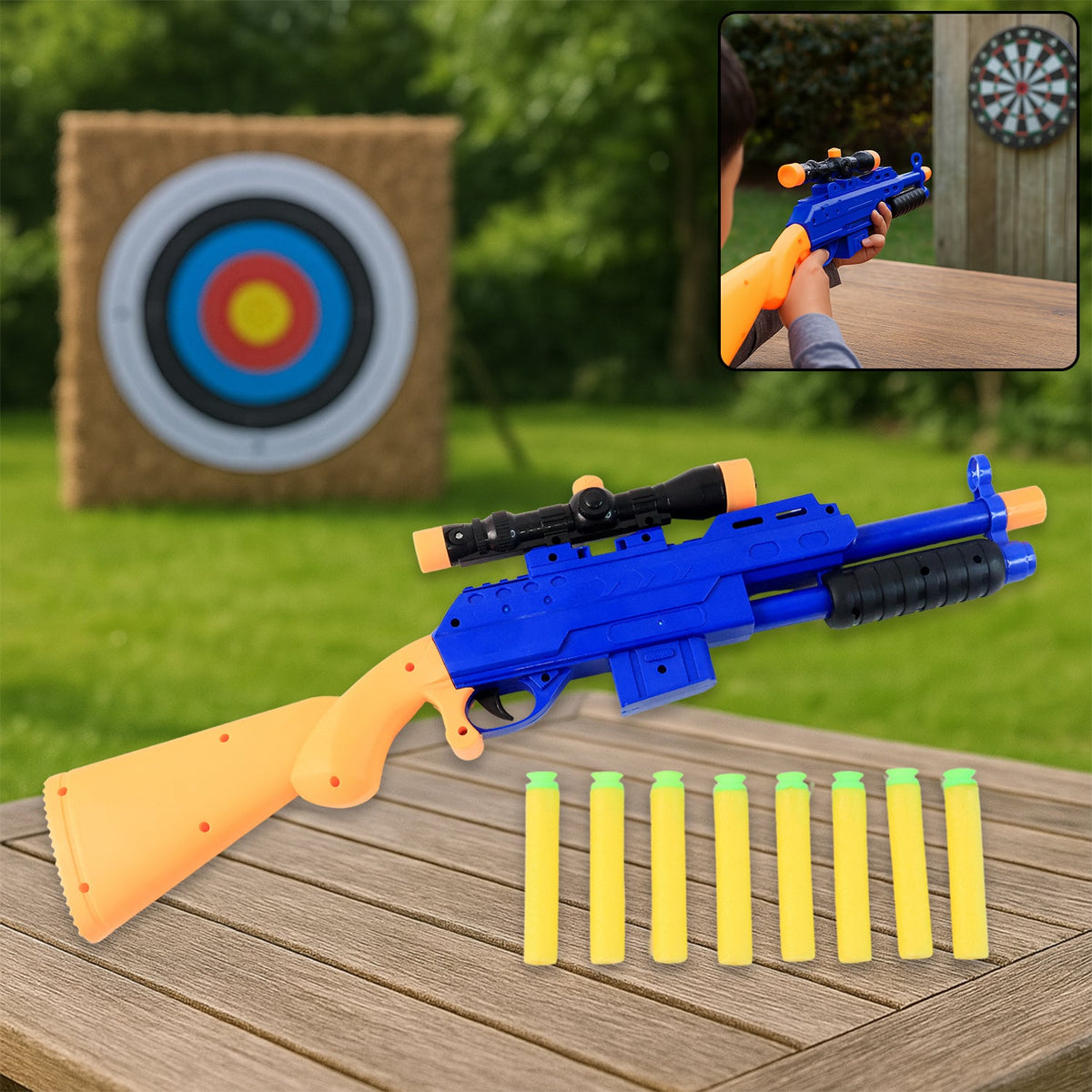 Shot Air Gun Toy with scope and foam bullets for kids Main image