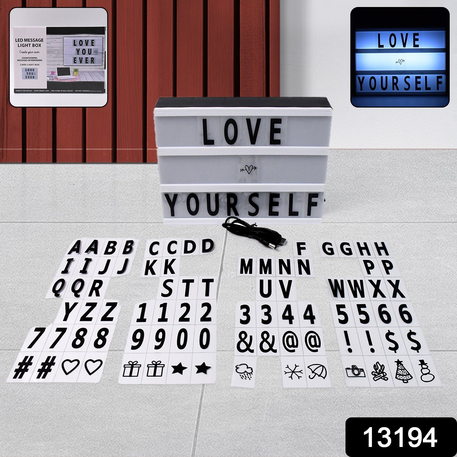 Cinematic Light Box - Mini A6 LED Message Board with Letters | Styleva Secondary image