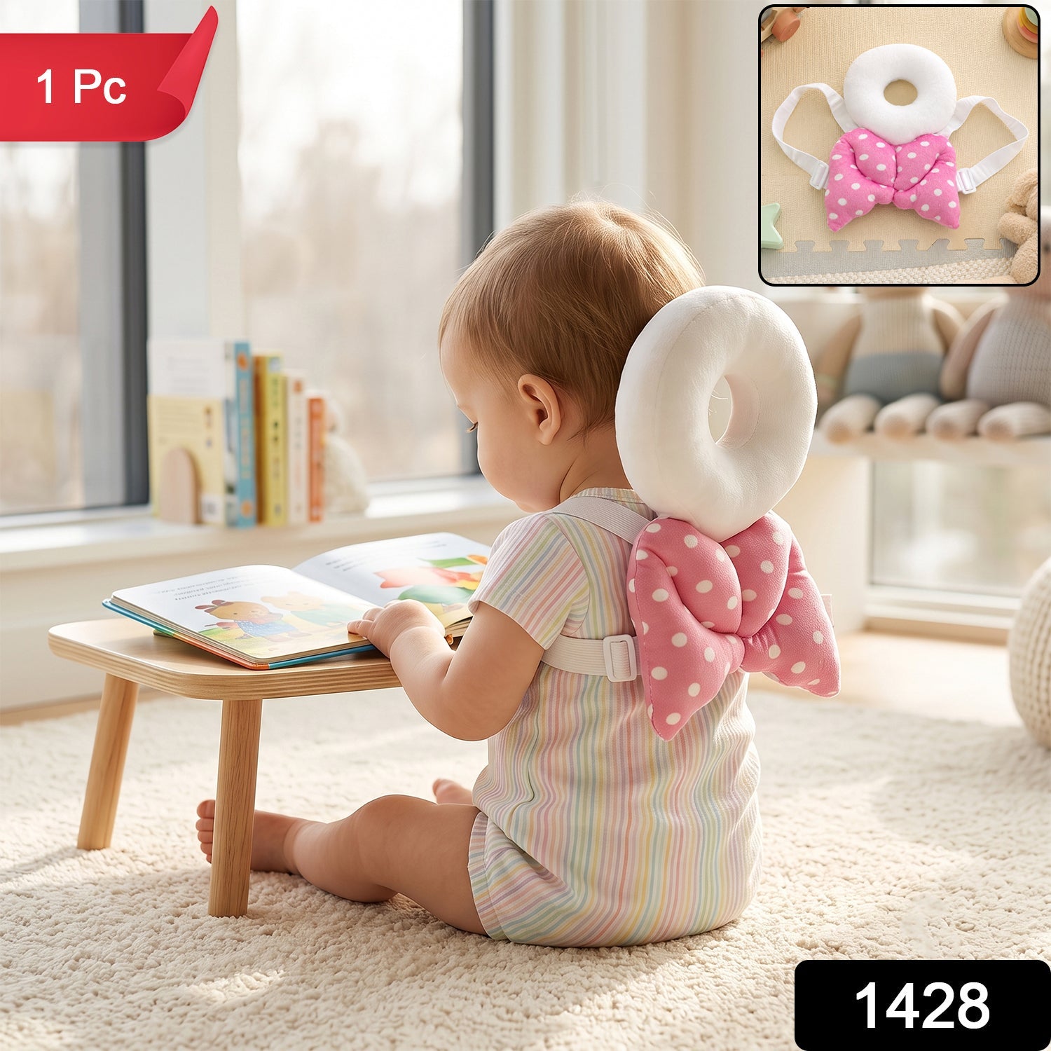 Baby Head Protector – Soft Safety Pad for Toddlers | Mini Bubbles Secondary image