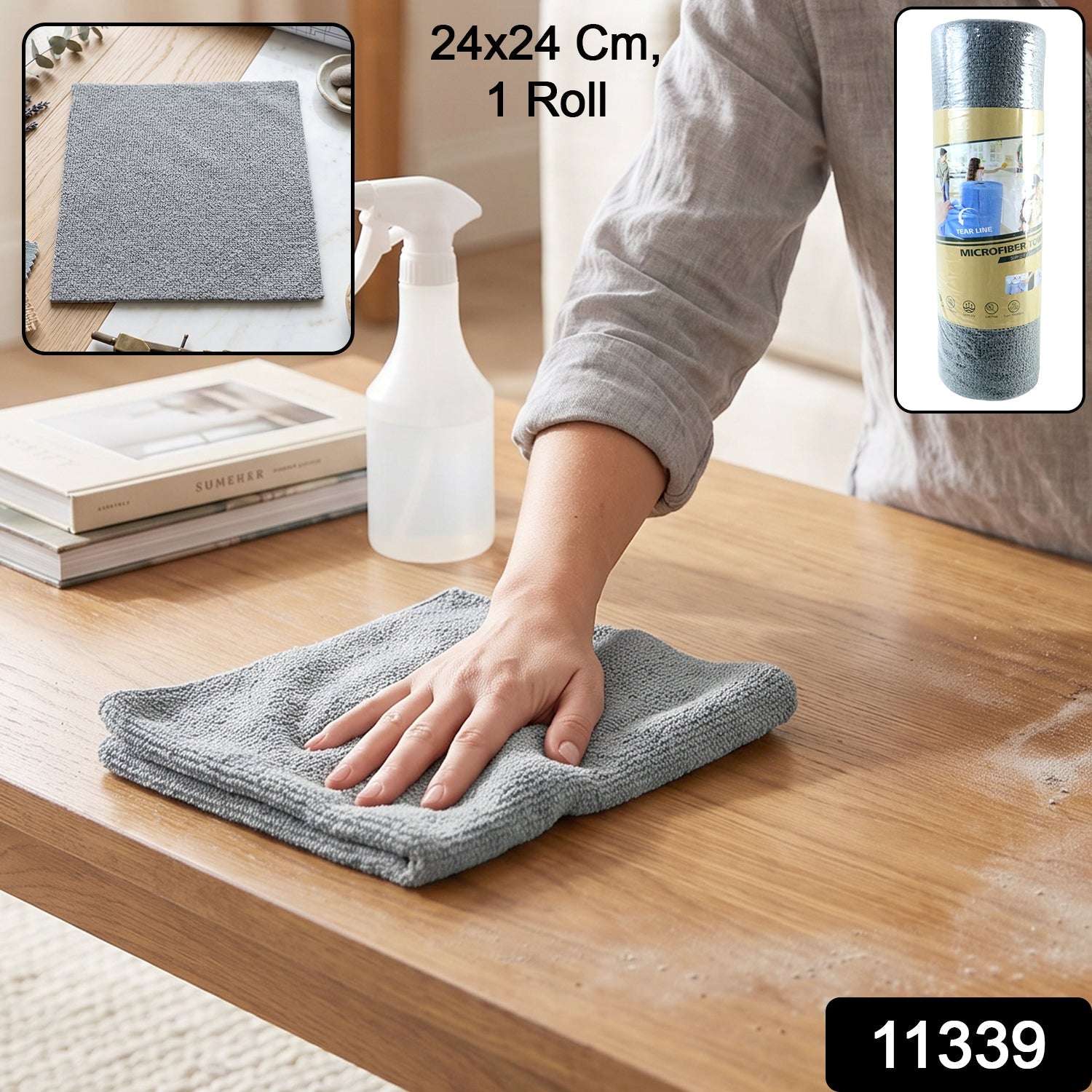 Disposable Cleaning Cloth Roll, Reusable Microfiber Kitchen Towel, Tear-Off (1 Roll) Secondary image